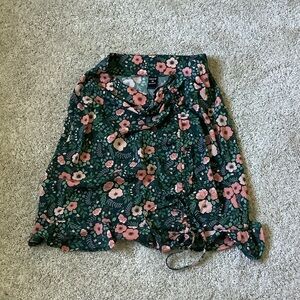 SHEIN Floral Mini Skirt in Green and Pink